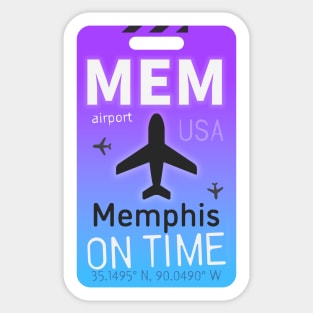 "Gateway to Graceland: MEM Airport Code Design" Sticker